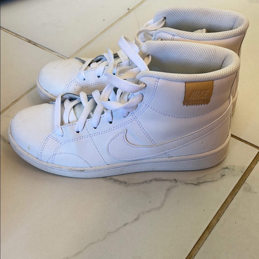 Nike White High-Top Sneakers Classic Basketball Style